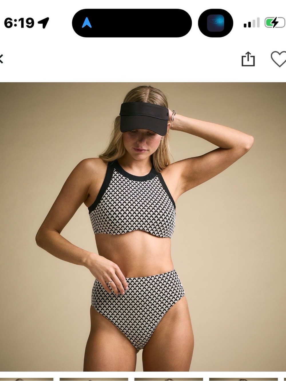 CALIA by Carrie Underwood Black and White High-Neck Two-Piece Bikini